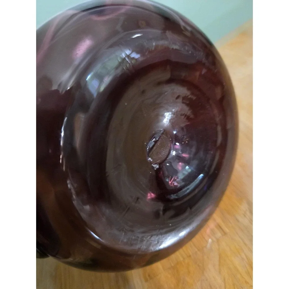 Handblown Amethyst Glass Squat Pitcher with Applied Handle 5
